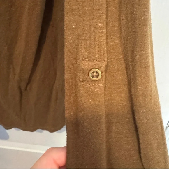 Ecote Urban  Outfitters Blouse Size‎ Large Olive Green Roll-Tab Sleeves Utility - Picture 11 of 14